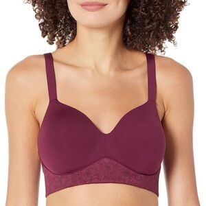 Playtex Secrets Bra Wireless Full Coverage Convertible T-Shirt Purple Size M